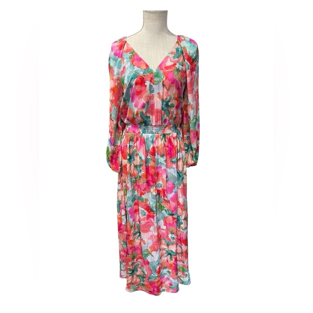 Soft Surroundings Evalina Tropical Floral Maxi Spring Garden Dress size S New